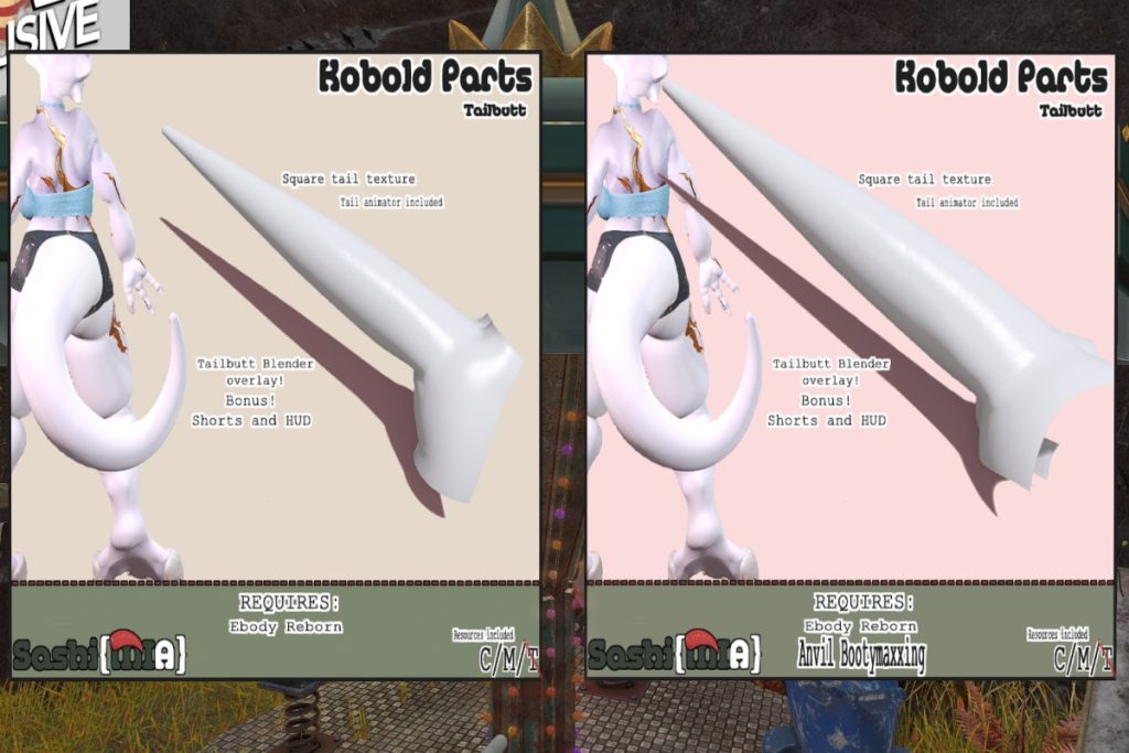 Kobold Parts Tailbutt - Reborn, L$499 | Kobold Parts Tailbutt Bootymaxxing - Reborn/+mods, L$499