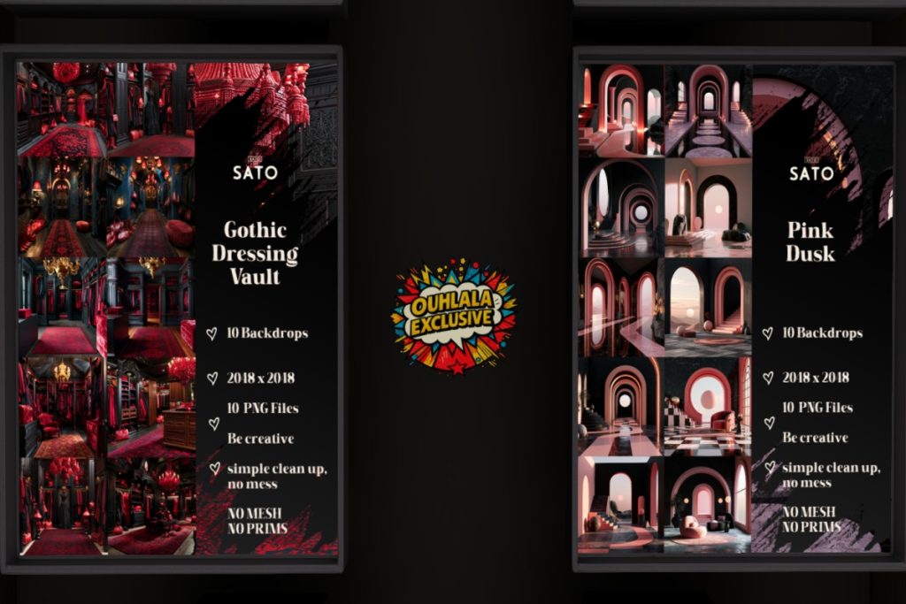 Gothic Dressing &amp; Pink Dusk Backdrops, L$180 each