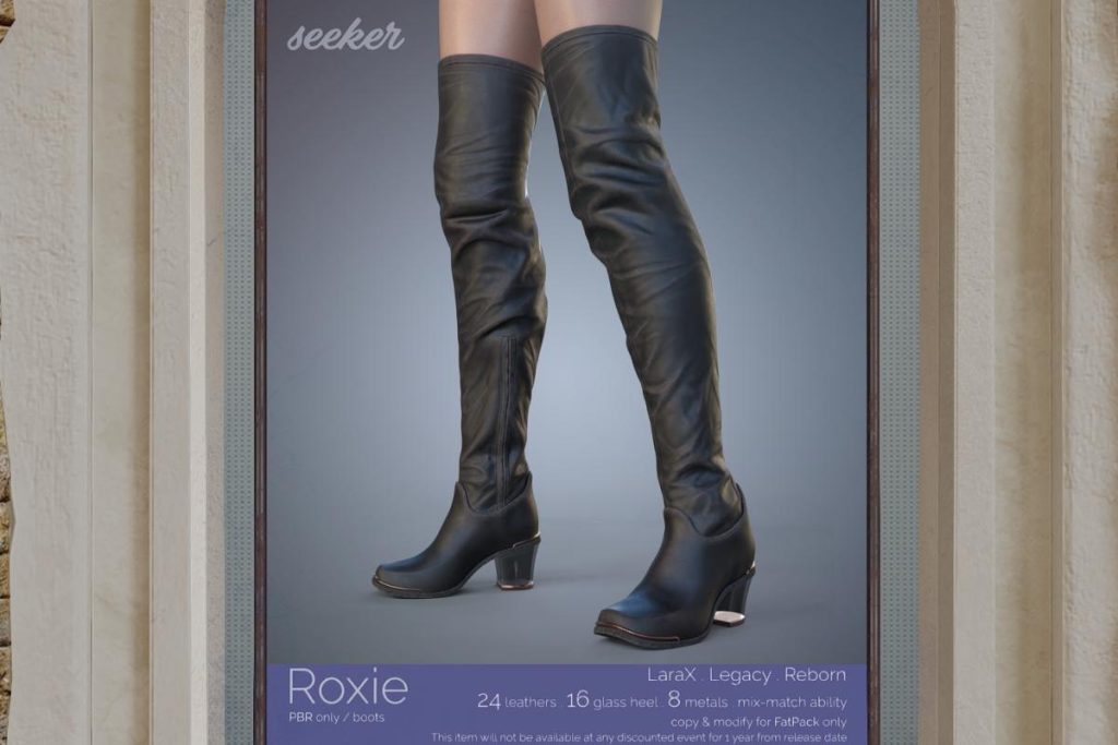 Roxie Boots - Legacy/MaitreyaX/Reborn, L$349 each/L$1299 FP