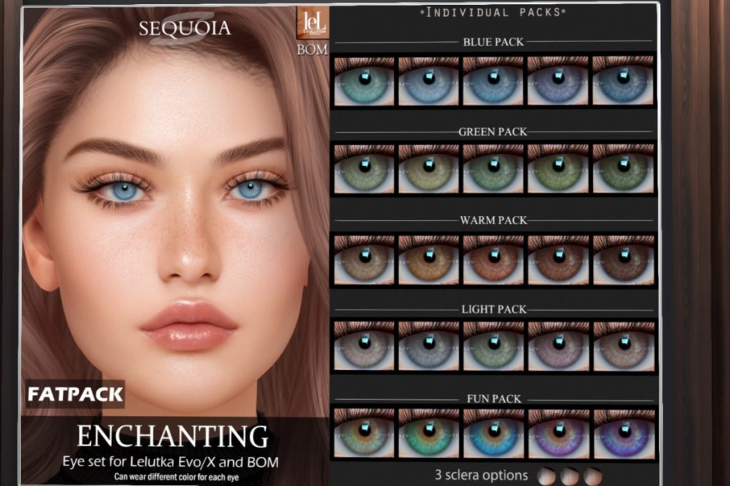 Enchanting Eyes - BOM/EvoX, L$279 each/L$950