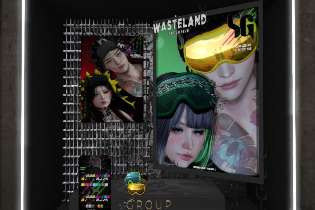 Mess Spiked Hat, L$499 | Chim Goggles, L$499