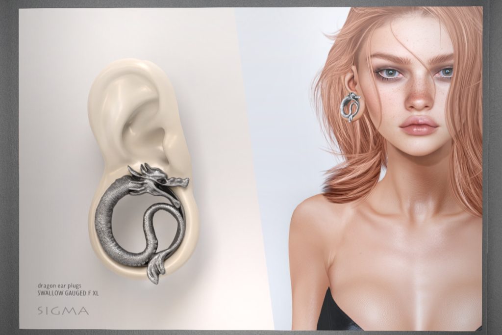 Dragon Ear Plugs - Swallow Gauged XL F Ears, L$290