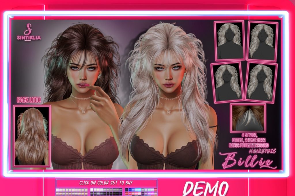 Billie Hair, L$350 each/L$750 FP