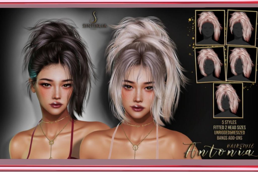 Antonia Hair, L$350 each/L$750 FP