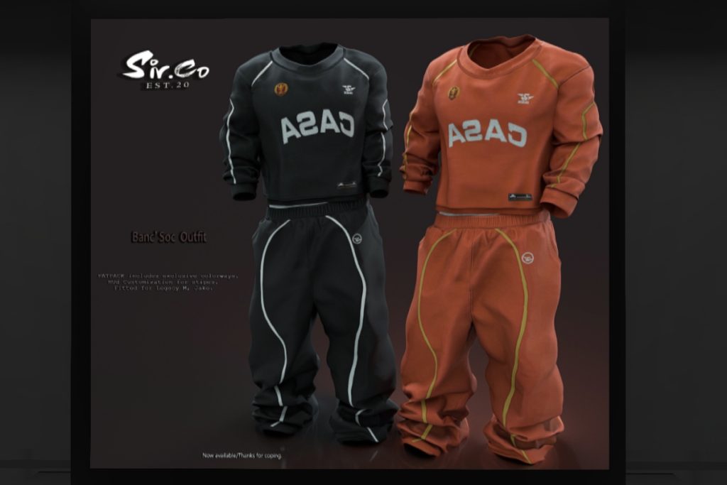 Banc'Soc Jacket and Joggers - Jake/Legacy, L$290 each/L$527 each FP