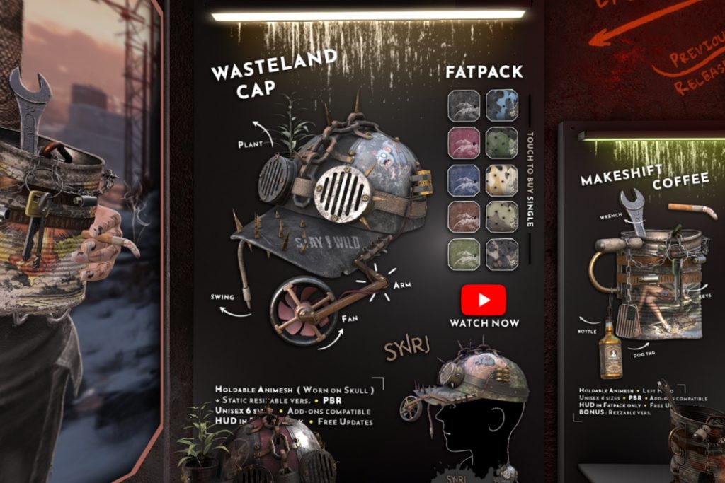 Wasteland Cap, L$295 each/L$845 FP
