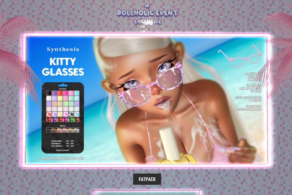 Kitty Glasses, L$350 each/L$1500 FP