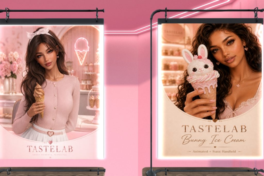 Bunny &amp; Dreamy Chocolate ice Cream Holdable, L$450 each