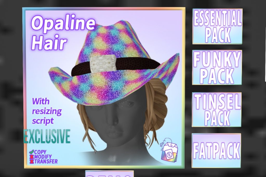 Opaline Hair, L$250 each/L$450 FP