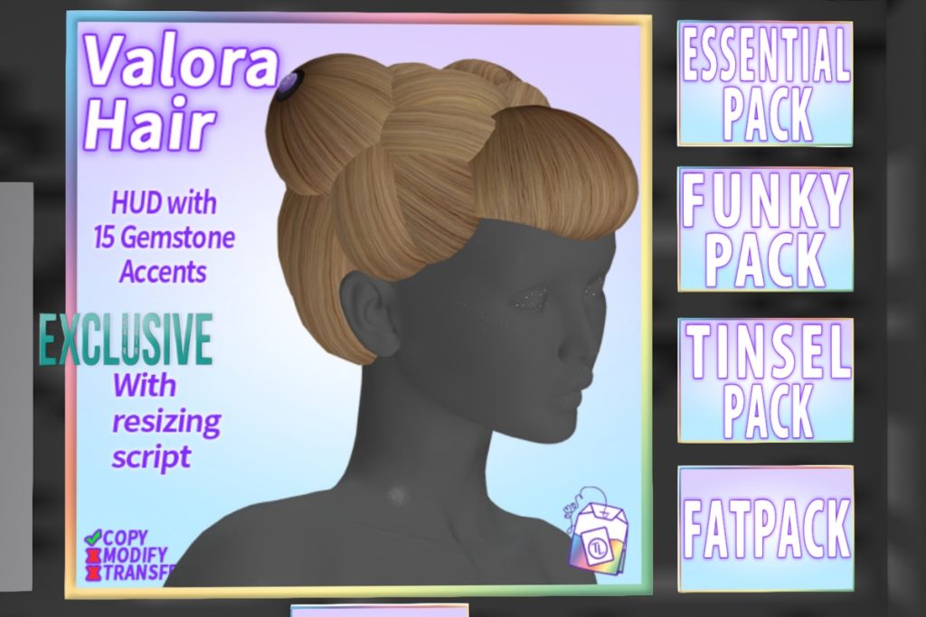 Valora Hair, L$250 each/L$450 FP