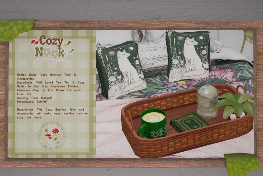 Cozy Bedtime Tray &amp; Accessories, L$199