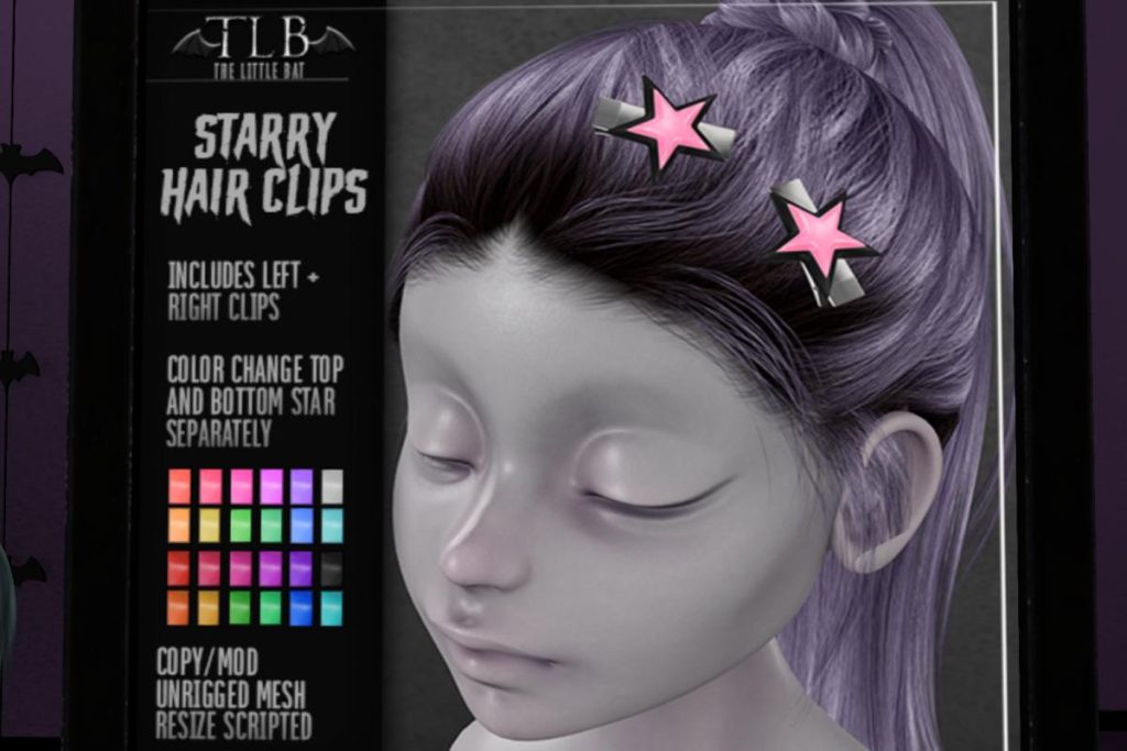 Starry Hair Clips, L$150
