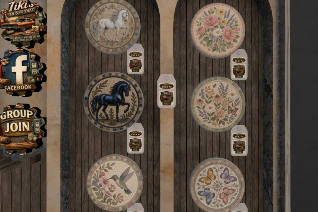 Decorative Tiles, L$150 each/L$750 FP