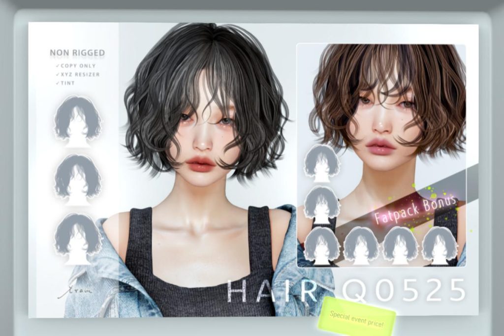 Q0525 Hair, ,L$390 each/L$680 FP