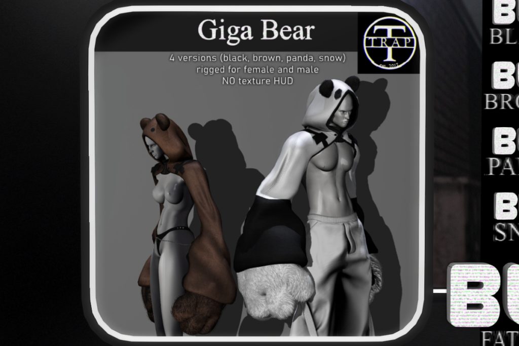 Giga Bear, L$349 each/L$799 FP
