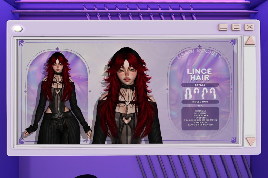 Lince Hair, L$350 each/L$600 FP