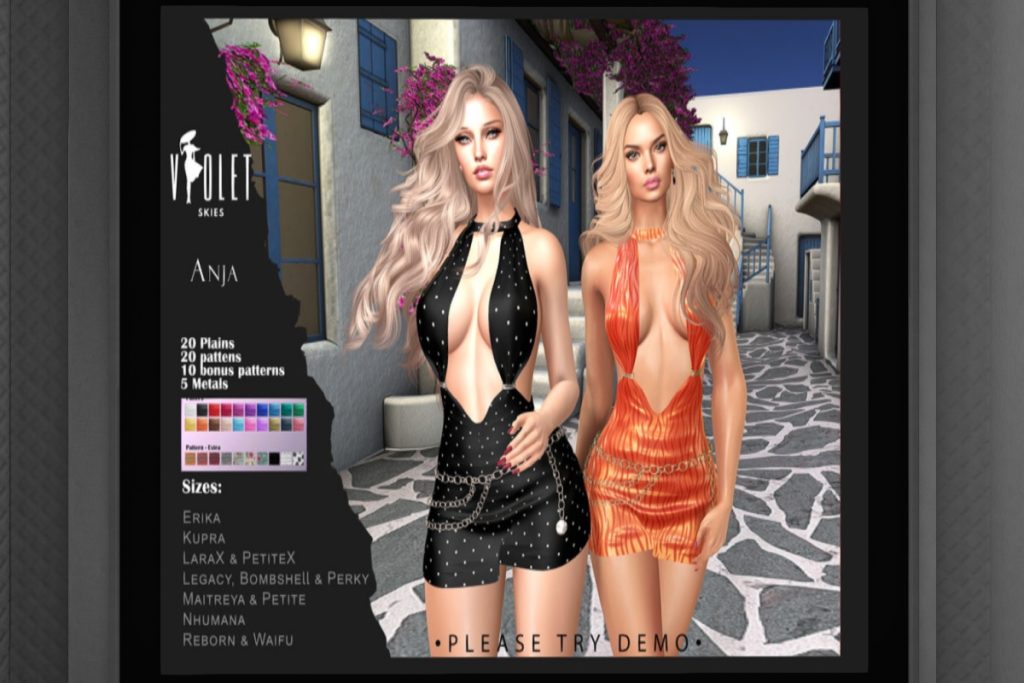 Anja Dress - Erika/Inithium/Legacy/Maitreya/Nhumana/Reborn/+mods, L$295