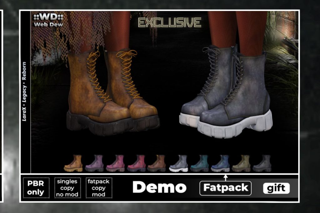 Lyzz Boots - Legacy/MaitreyaX/Reborn, L$175 each/L$750 FP