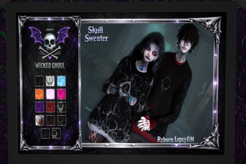 Skull Sweater - Legacy F+M/Reborn, L$229 each/L$1049 FP