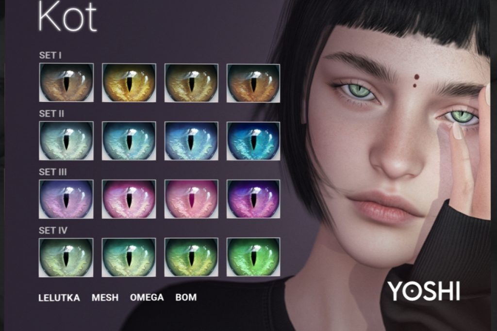 Kot Eyes - BOM/EvoX/Omega, L$299 each/L$499 FP