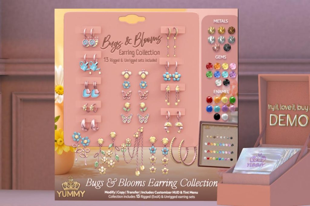 Bugs &amp; Blooms Earring Collection - EvoX, L$388