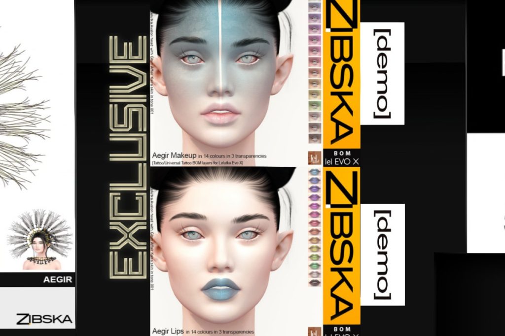 Aegir Makeup &amp; Lips Set - Evo X, L$200 each