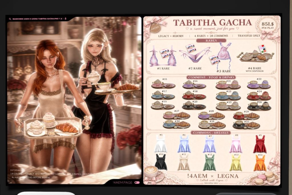 Tabitha Gacha, L$85 per pull