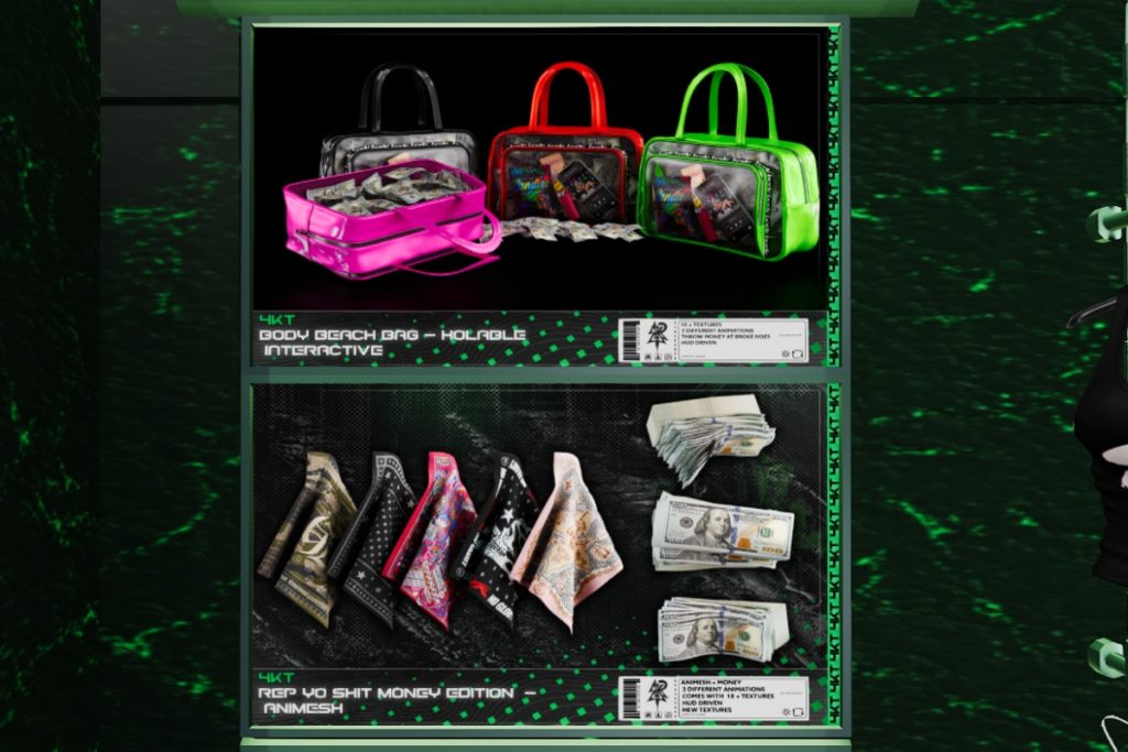 Body Beach Bag Holdable, L$999 | Rep Yo Shit Money Edition Animesh, L$444