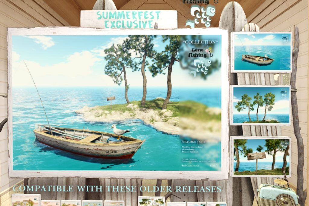 Gone Fishing Collection, L$149-L$329 each/L$659 FP
