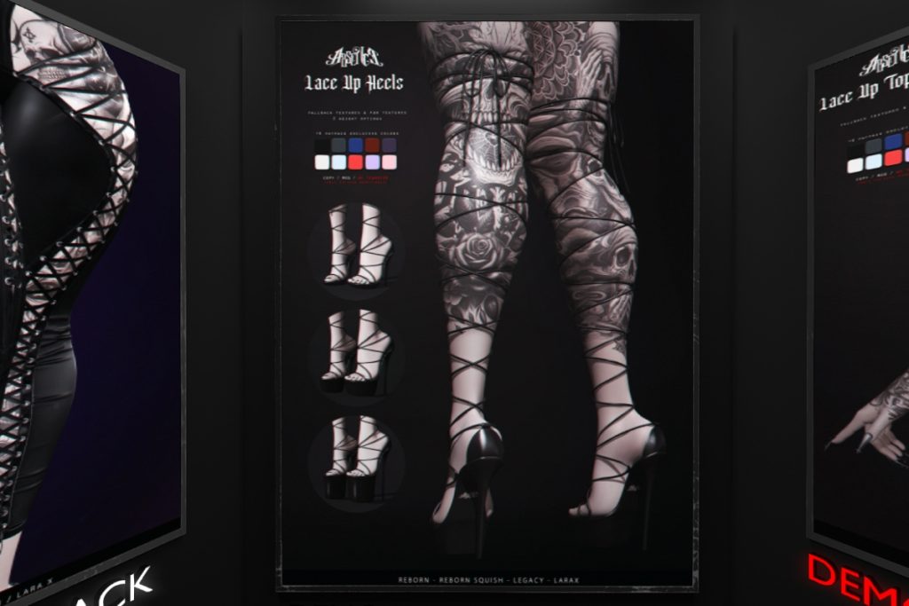 Lace Up Heels - Legacy/MaitreyaX/Reborn/+mods, L$299 each/L$1295 FP