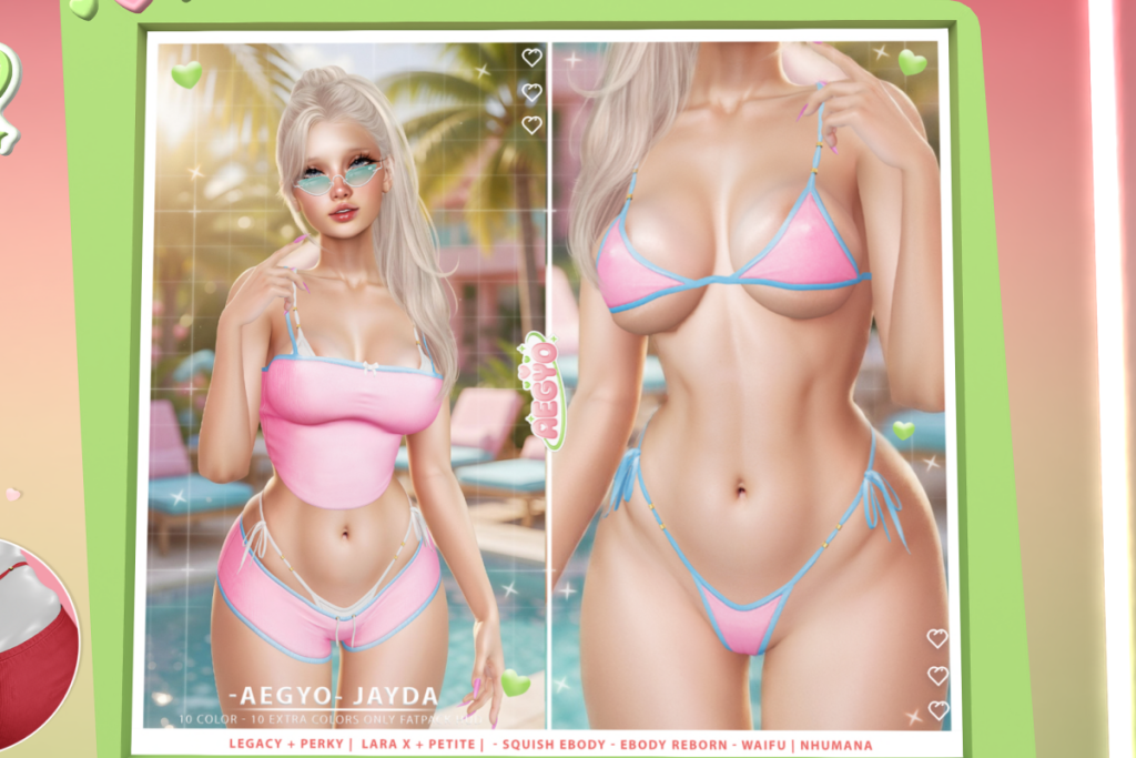 Jayda Top &amp; Shorts - Legacy/MaitreyaX/Nhumana/Reborn/+mods, L$198 each/L$998 FB