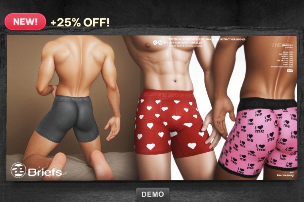 Briefs V2 - BOM, L$300 each