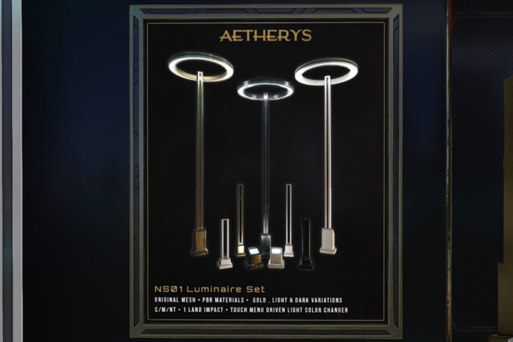 NS01 Luminaire Set, L$249 each/L$499 FP