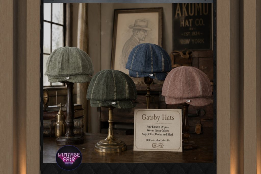 Gatsby Hats, L$399 each/L$999 FP