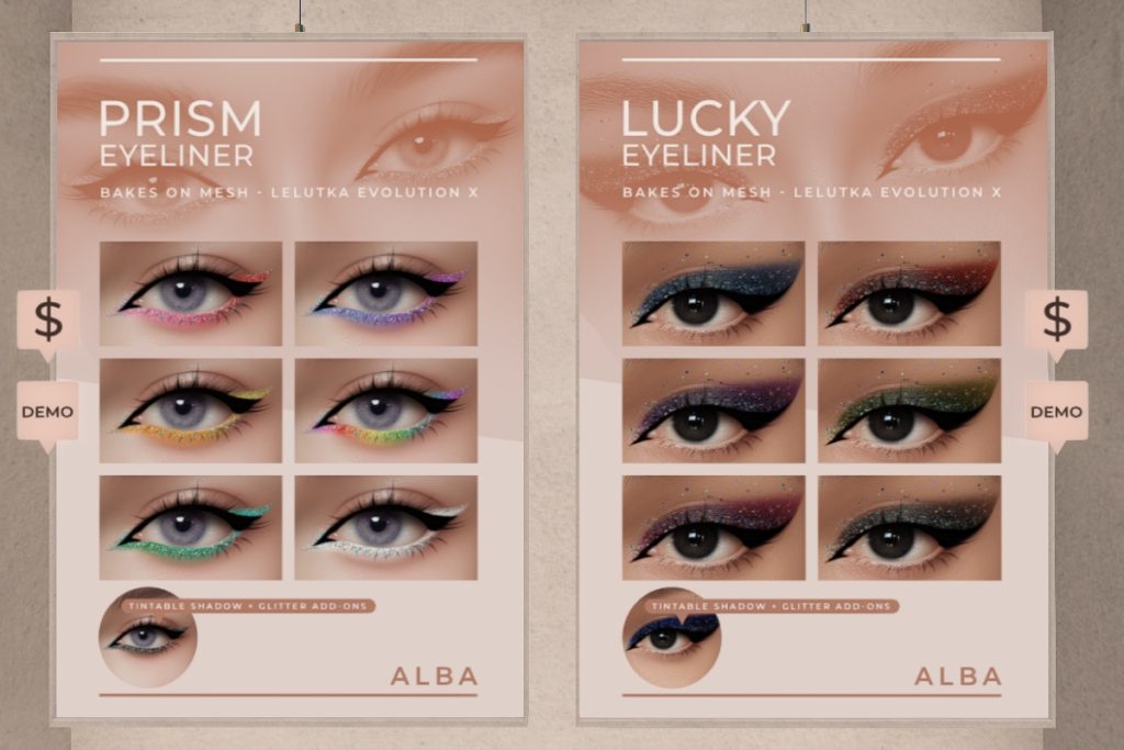 Prism and Lucky Eyeliners - EvoX, L$199 each