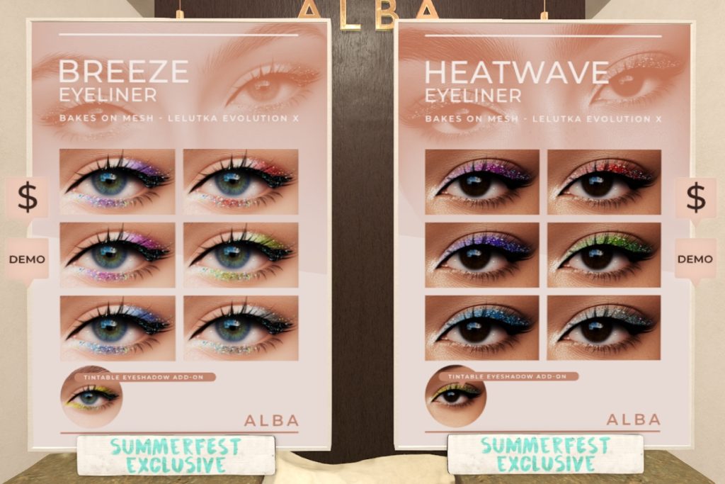 Breeze and Heatwave Eyeliners - EvoX, L$199 each