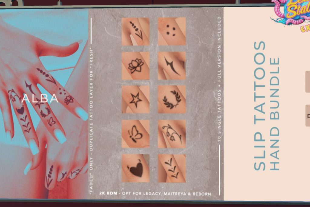 Slip Hand Tattoos, L$199