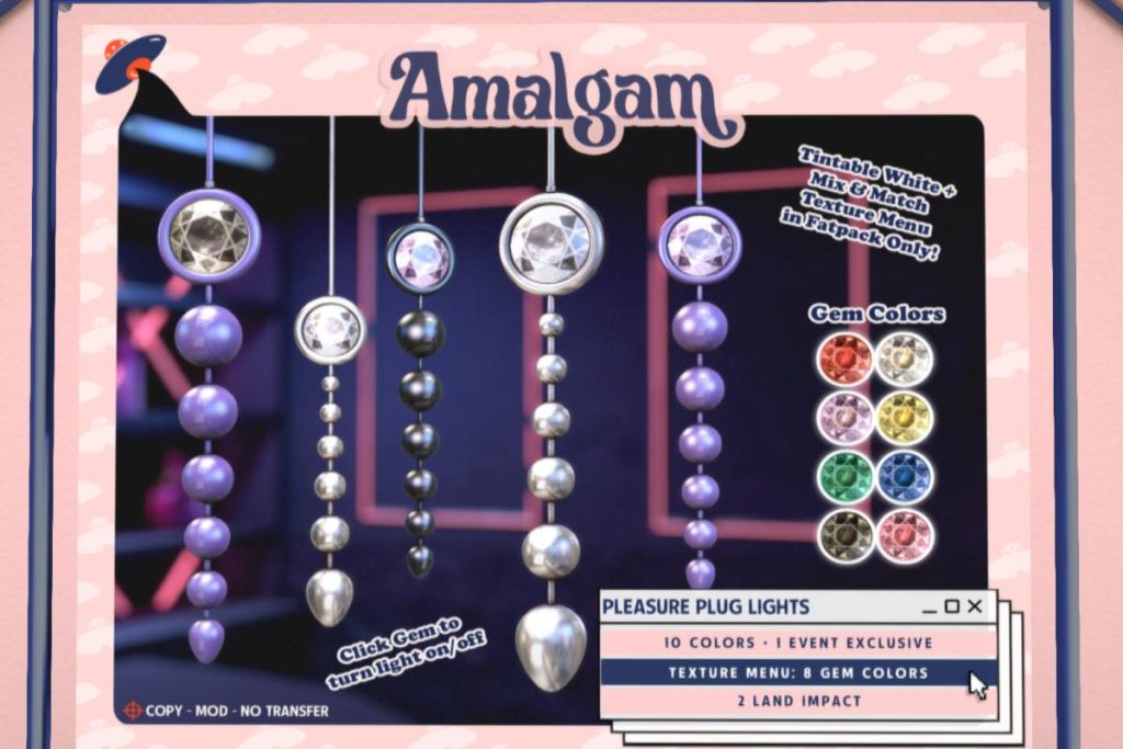 Pleasure Plug Lights, L$190 each/L$549 FP
