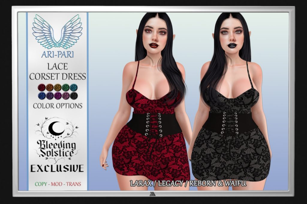 Lace Corset Dress - Legacy/MaitreyaX/Reborn/+mods, L$175