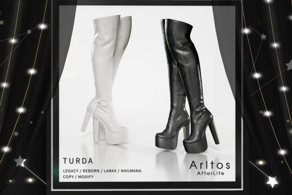 Turda Boots - Legacy/MaitreyaX/Nhumana/Reborn, L$199 each/L$479 FP