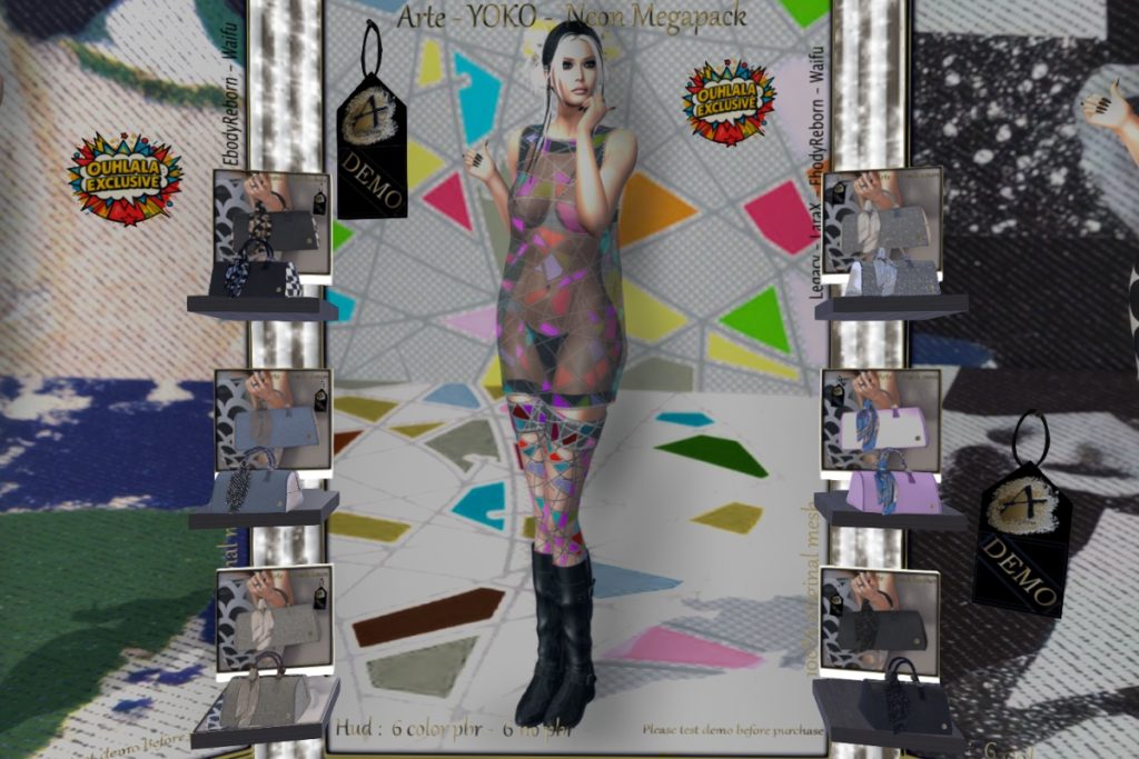 Yoko Neon Dress, Socks, &amp; Trunk - Legacy/MaitreyaX/Reborn/+mods, L$189-L$275 each/L$990 each FP