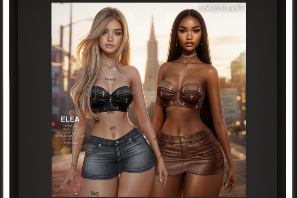 Elea Leather Top - Legacy/MaitreyaX/Reborn/+mods, L$275 each/L$1150 FP
