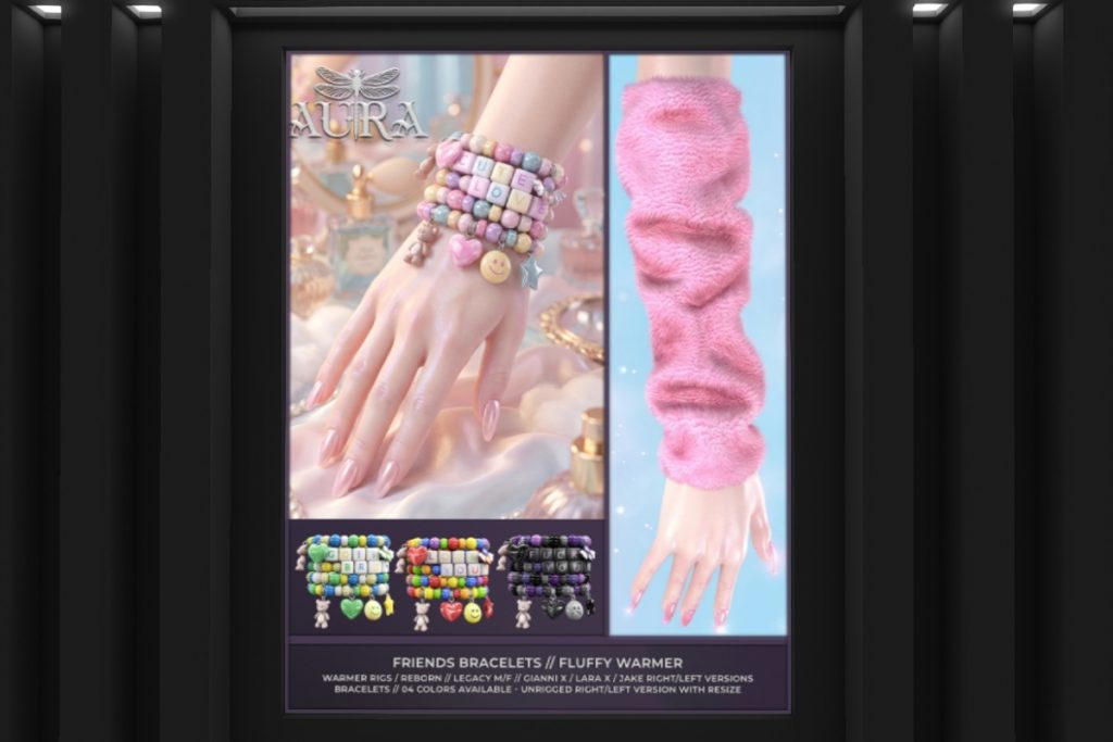 Friends Bracelet &amp; Fluffy Warmer - GianniX/Jake/Legacy F+M/MaitreyaX/Reborn, L$220-L$299 each/L$999-L$1599 each FP/L$2099 MP