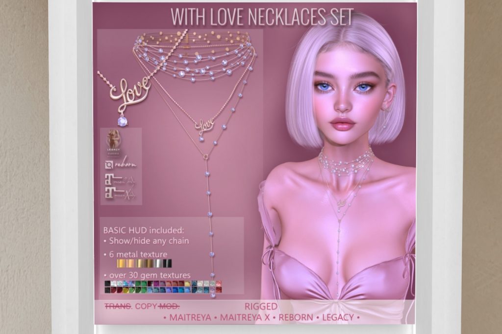 With Love Necklaces Set - Legacy/Maitreya/Reborn/+mods, L$275
