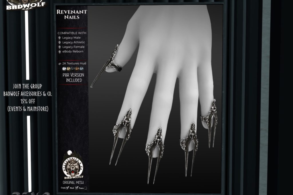 Revenant Nails - See Ad for Fits, L$350