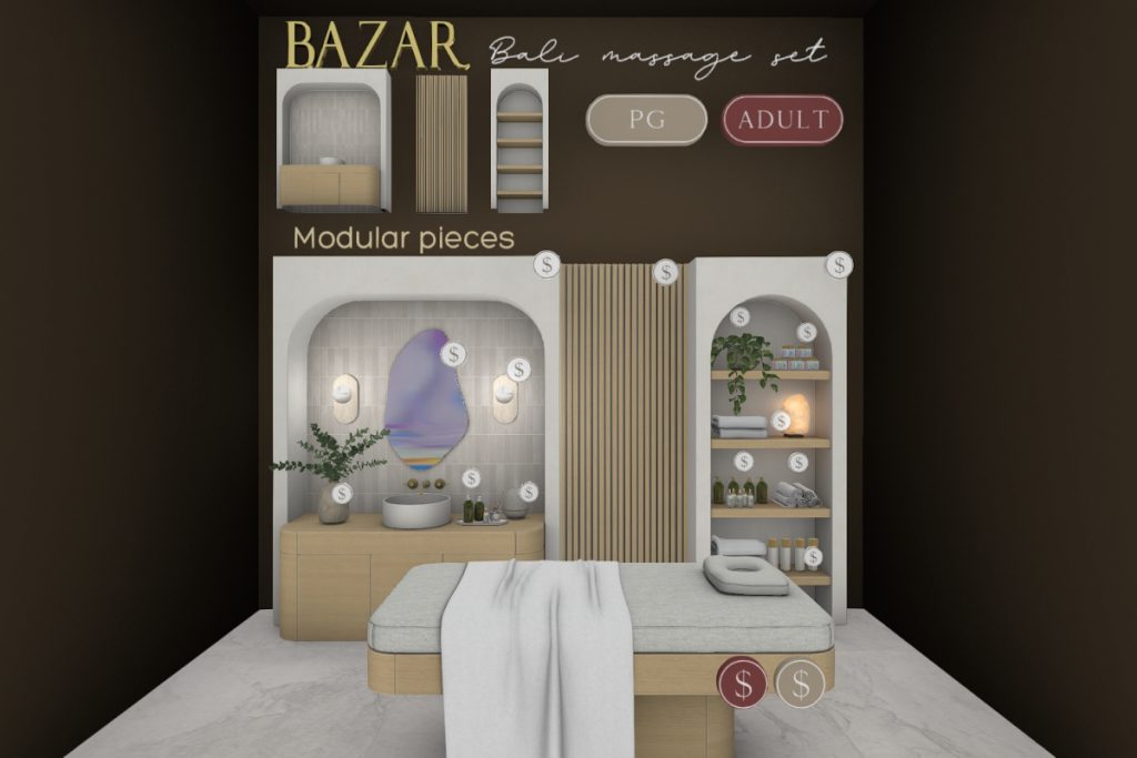 Bali Massage Furniture &amp; Decor, L$29-L$489 each/L$937-L$987 each FP