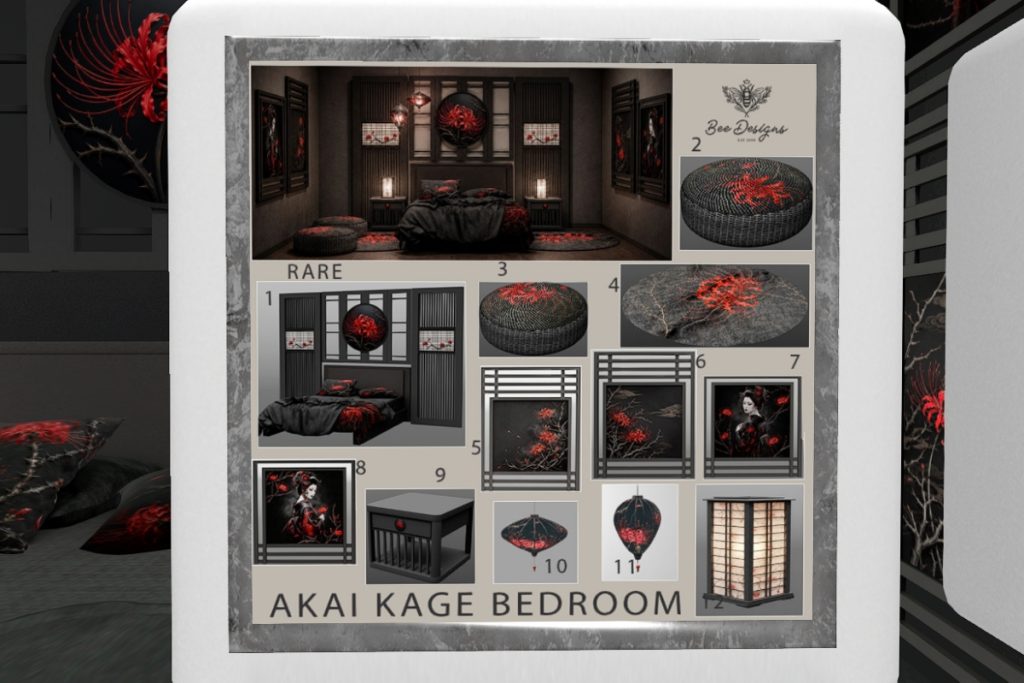 Akai Cage Bedroom Collection, L$59 per play/L$2000 FP