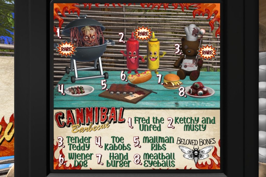 Cannibal Barbeque Collection, L$30 per play
