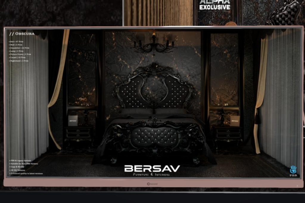 Obscura Furniture Set, L$299-L$999 each/L$1999 FP