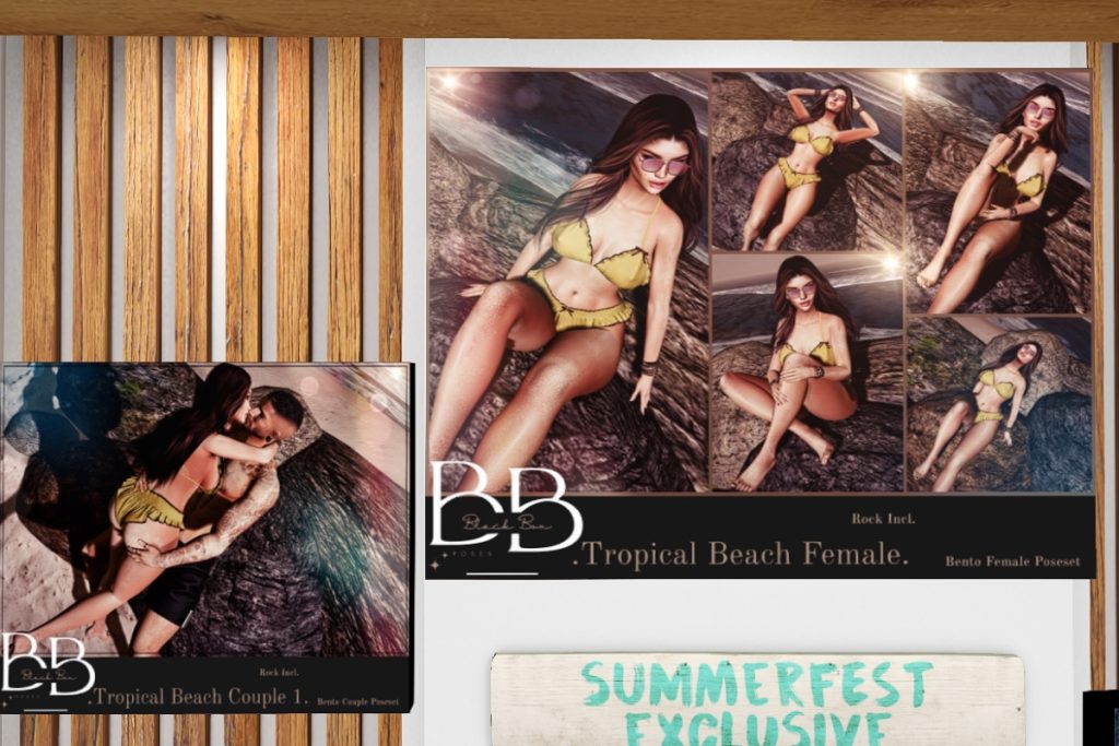 Tropical Beach Couples Pose &amp; Prop 1, L$199 | Tropical Beach Female Poses &amp; Prop, L$350